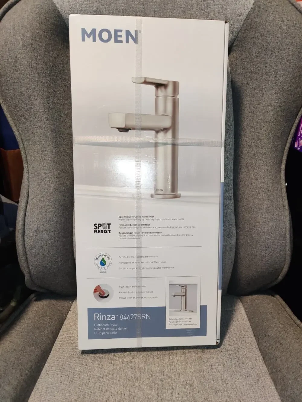 Moen Rinza Spot Resist One-Handle High Arc Bathroom Faucet - Brushed Nickel...